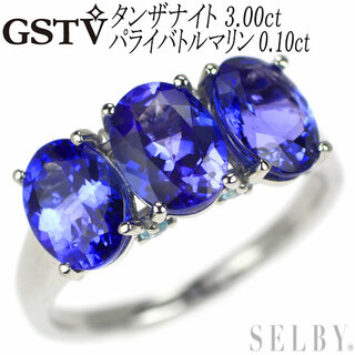 GSTV Pt950 タンザナイト パライバトルマリン リング 3.00ct PT0.10ct(リング(指輪))