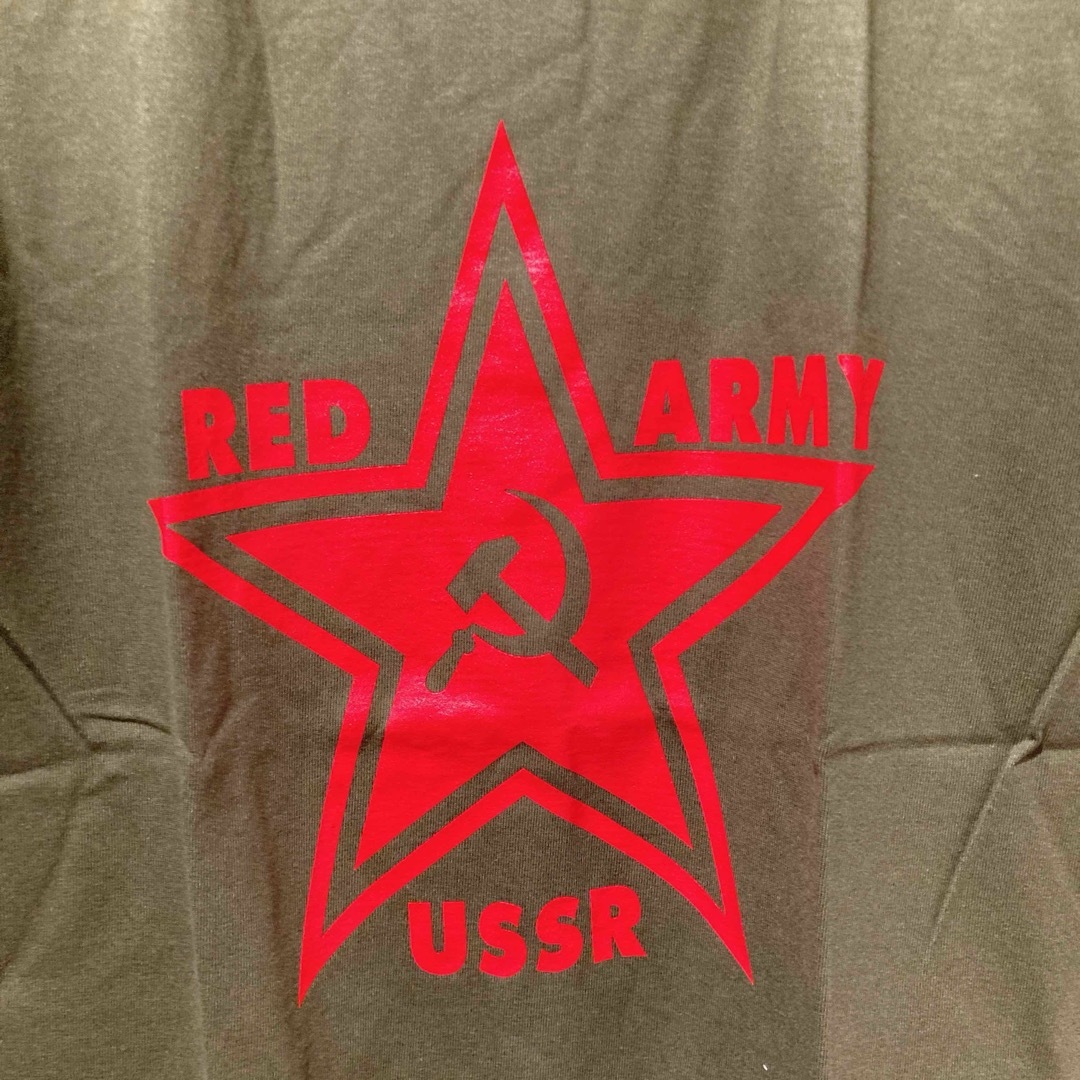 ★赤い星★ロシアソ連レッドアーミーTシャツ緑M★送料無料★ レディースのトップス(Tシャツ(半袖/袖なし))の商品写真