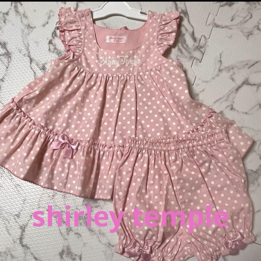 Shirley Temple(シャーリーテンプル)のshirley temple❤︎水玉ベビースーツ(ブルマセット) キッズ/ベビー/マタニティのキッズ服女の子用(90cm~)(ワンピース)の商品写真