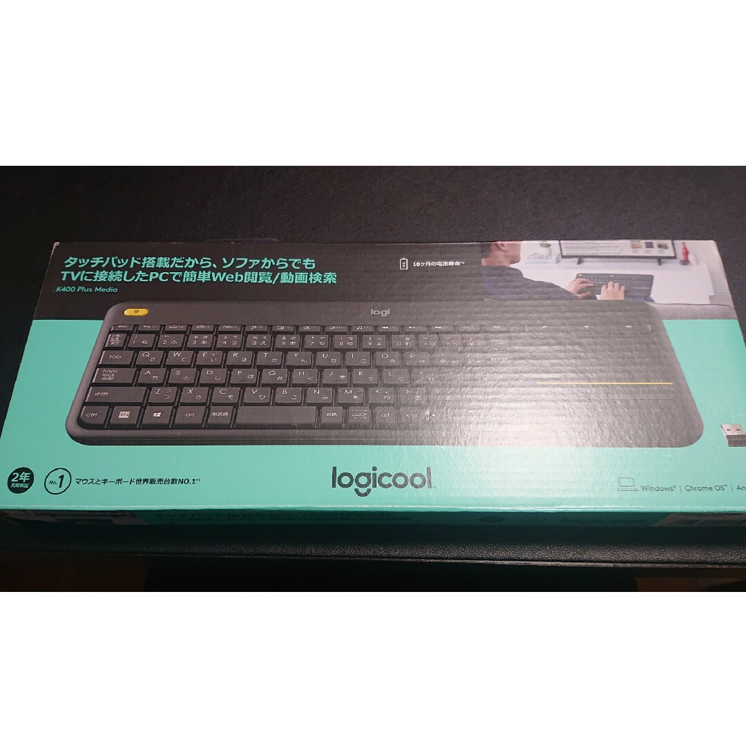 Logicool(ロジクール)のLogicool キーボード K400PBK スマホ/家電/カメラのPC/タブレット(PC周辺機器)の商品写真