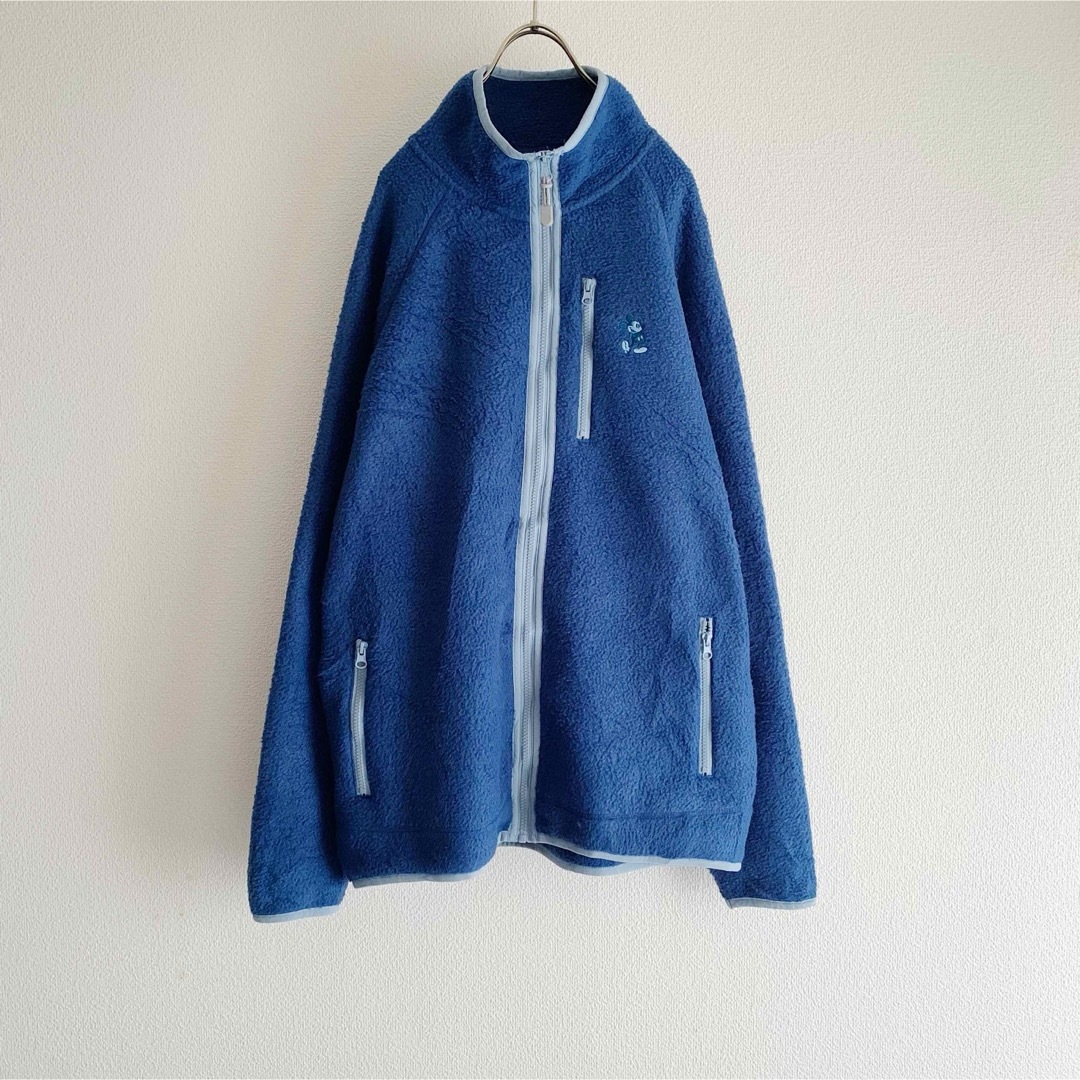 Disney(ディズニー)の古着 “Disney” Full Zip Fleece  / ミッキー 刺繍 メンズのジャケット/アウター(ブルゾン)の商品写真