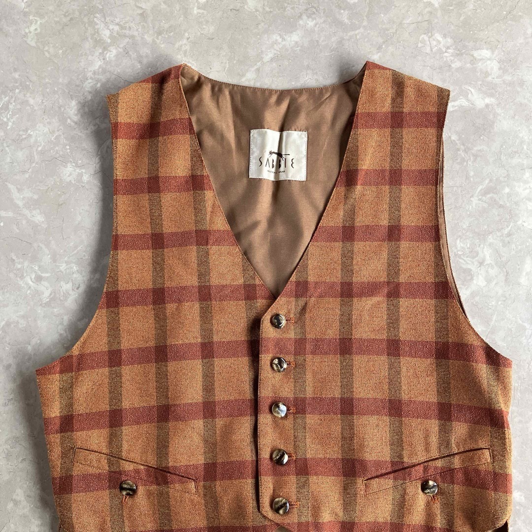 Lochie(ロキエ)のused レトロ チェック柄 ベスト 古着 ヴィンテージ vintage レディースのトップス(ベスト/ジレ)の商品写真