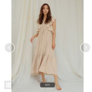 レディメイド(LADY MADE)の【新品タグ付】LADYMADE フリルスリーブティアードワンピース(ロングワンピース/マキシワンピース)