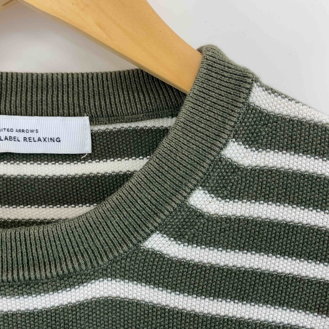 UNITED ARROWS green label relaxing(ユナイテッドアローズグリーンレーベルリラクシング)のUNITED ARROWS green label relaxing ユナイテッドアローズグリーンレーベルリラクシング メンズ Tシャツ（半袖）ボーダー カーキ コットン メンズのトップス(Tシャツ/カットソー(半袖/袖なし))の商品写真