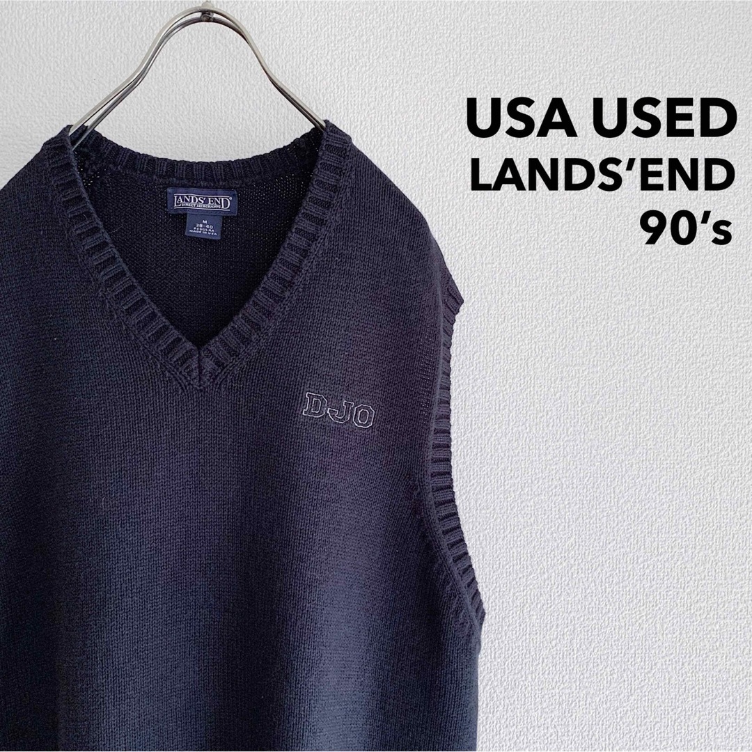 LANDS’END(ランズエンド)のUSA製 1990s “LANDS’END” Knit Vest / ネイビー メンズのトップス(ベスト)の商品写真