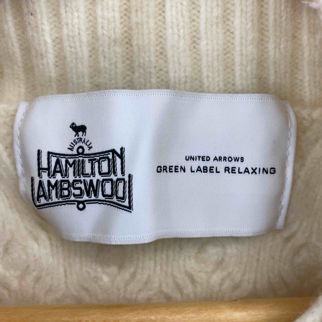 UNITED ARROWS green label relaxing(ユナイテッドアローズグリーンレーベルリラクシング)のUNITED ARROWS green label relaxing ユナイテッドアローズグリーンレーベルリラクシング HAMILTON LAMBSWOOL 白　ホワイト　ハイネック　 セーター レディースのトップス(ニット/セーター)の商品写真