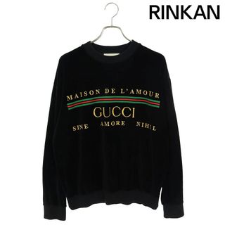 グッチ(Gucci)のグッチ  19AW  595795 XJBTC ロゴ刺繍ベロアスウェット メンズ L(スウェット)