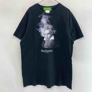 ビームス(BEAMS)のBEAMS T ビームスティー メンズ  プリントTシャツ（半袖）ブラック ベートーヴェン コットン(Tシャツ/カットソー(半袖/袖なし))