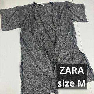 ザラ(ZARA)のZARA ザラ　ロングカーディガン　半袖　古着(カーディガン)