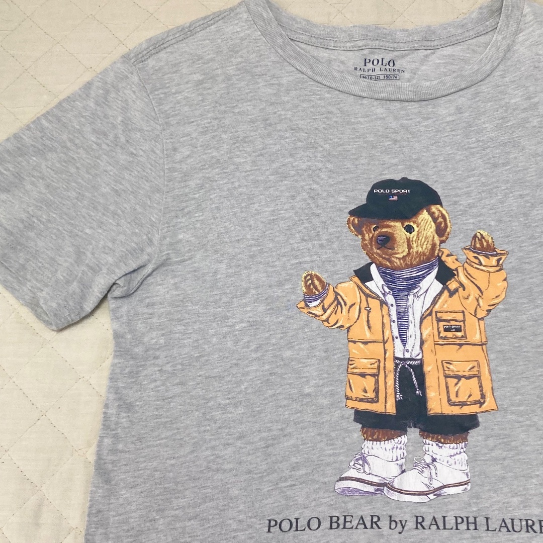 POLO RALPH LAUREN(ポロラルフローレン)の美品☆ポロラルフローレン　レディースTシャツポロベア　グレーS（150/76)☆ レディースのトップス(Tシャツ(半袖/袖なし))の商品写真