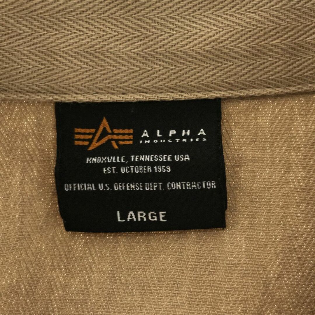 ALPHA INDUSTRIES(アルファインダストリーズ)のアルファインダストリーズ 長袖 カバーオール L ベージュ ALPHA INDUSTRIES INC ヘリンボーン メンズ 古着 【240325】 メンズのジャケット/アウター(カバーオール)の商品写真