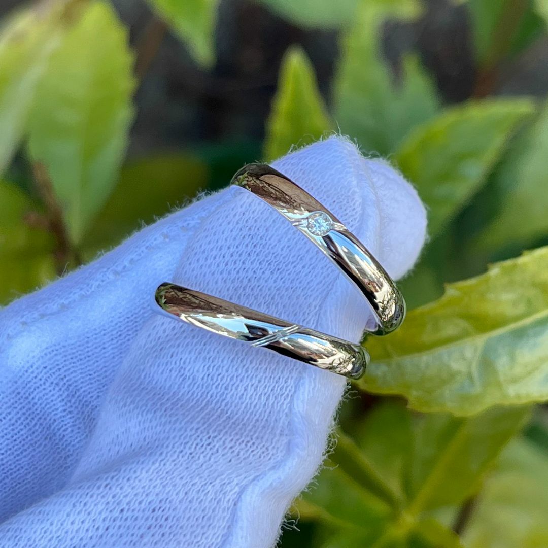 新品✨ PT900 Ring　カップルリング　女性用　結婚指輪　プロポーズリング レディースのアクセサリー(リング(指輪))の商品写真