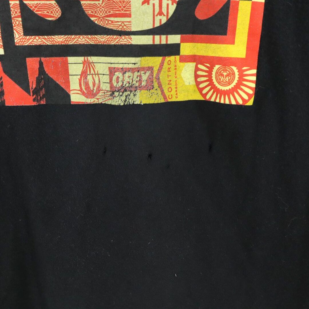 OBEY(オベイ)のオベイ プリント 半袖 Tシャツ M ブラック OBEY メンズ 古着 【240325】 メール便可 メンズのトップス(Tシャツ/カットソー(半袖/袖なし))の商品写真