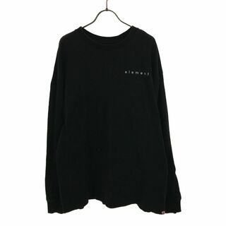 ELEMENT - エレメント ロゴプリント 長袖 Tシャツ XL ブラック ELEMENT ロンT メンズ 古着 【240325】