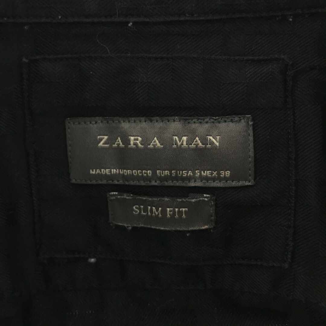 ZARA(ザラ)のザラマン 総柄 長袖 シャツ 38 ブラック ZARA MAN メンズ 古着 【240325】 メンズのトップス(シャツ)の商品写真