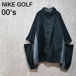 ナイキ(NIKE)の美品NIKE GOLF スウッシュ刺繍ベンチレーションナイロンジャケット(ナイロンジャケット)