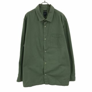 GAP - ギャップ 長袖 コットンシャツ XL グリーン系 GAP メンズ 古着 【240325】