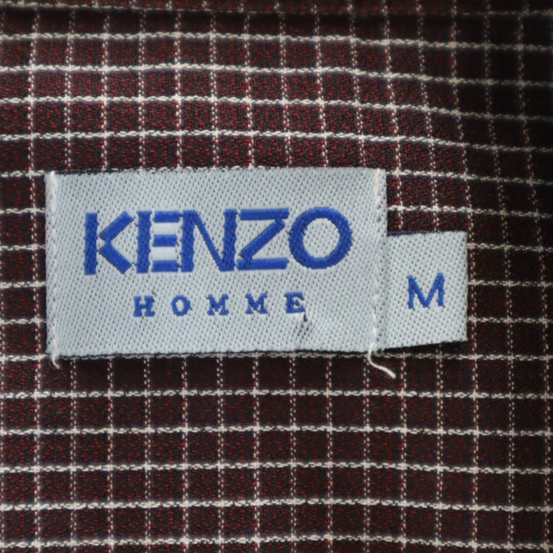 KENZO(ケンゾー)のケンゾー チェック 半袖 ボタンダウンシャツ M ブラウン系 KENZO HOMME メンズ 古着 【240325】 メンズのトップス(シャツ)の商品写真