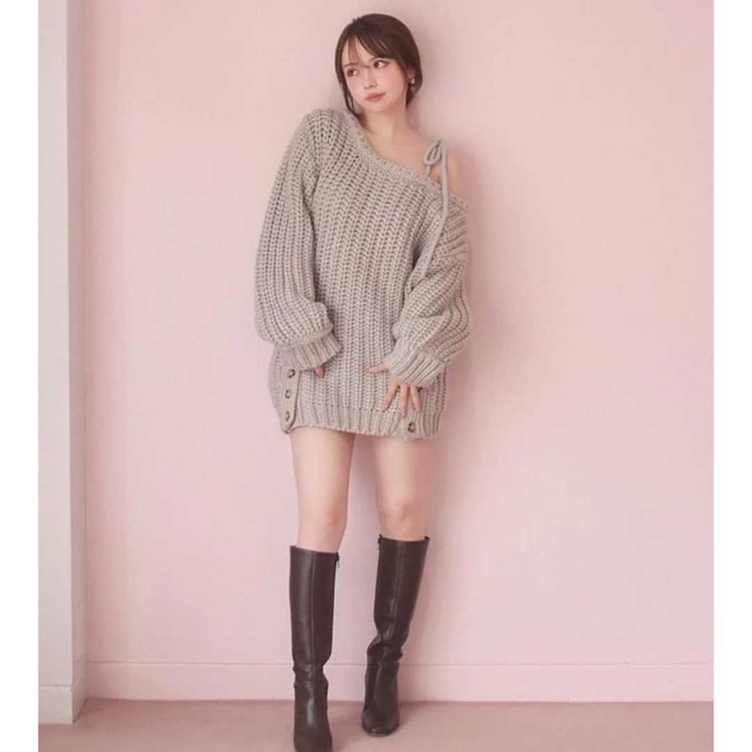 Bubbles(バブルス)のandmary mia ribbon knit mini dress レディースのワンピース(ミニワンピース)の商品写真