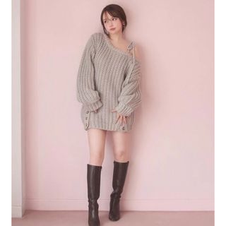 バブルス(Bubbles)のandmary mia ribbon knit mini dress(ミニワンピース)