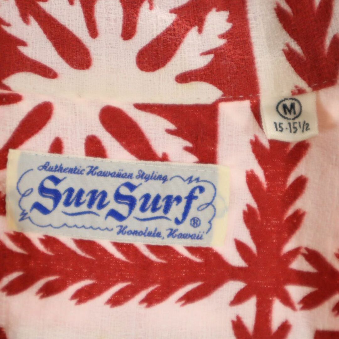 Sun Surf(サンサーフ)のサンサーフ 東洋エンタープライズ 総柄 半袖 アロハシャツ M 赤×白 SUN SURF オープンカラー 開襟 メンズ 古着 【240325】 メール便可 メンズのトップス(シャツ)の商品写真