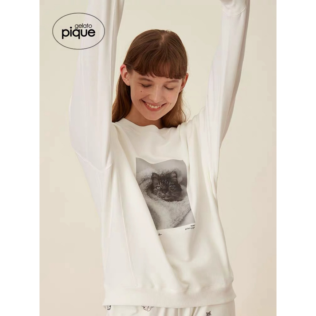gelato pique(ジェラートピケ)のgelato pique ジェラートピケ　上下セット　ルームウェア　猫　パジャマ レディースのルームウェア/パジャマ(ルームウェア)の商品写真