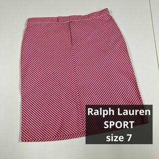 Ralph Lauren SPORT スカート　ストライプ　古着女子　ゴルフ　7(ひざ丈スカート)