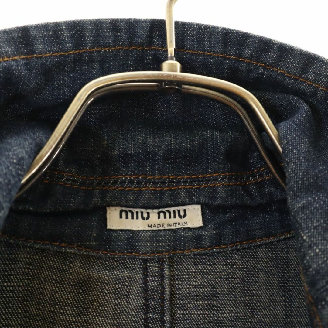 miumiu(ミュウミュウ)のミュウミュウ イタリア製 デニムコート 40 MIUMIU レディース 古着 【240325】 レディースのジャケット/アウター(Gジャン/デニムジャケット)の商品写真