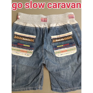 go slow caravan - ゴースロー キャラバン デニム ショートパンツ 薄手 前１ヵ所糸ほどけあり