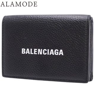 バレンシアガ(Balenciaga)のBALENCIAGA(バレンシアガ) CASH キャッシュ ミニウォレット コンパクト財布 三つ折り 3つ折り 両面財布 Wホック 小物 カーフ ブラック黒 シルバー金具 594312 1IZI3 1090 ユニセックス 40601113597【中古】【アラモード】(財布)