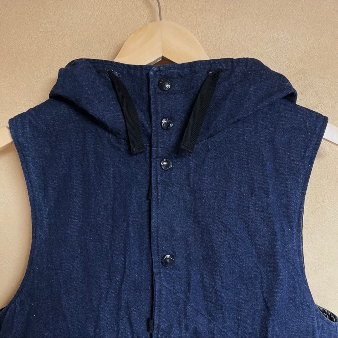 Engineered Garments(エンジニアードガーメンツ)の美品エンジニアドガーメンツHooded Vest 11oz Cone Denim メンズのトップス(ベスト)の商品写真