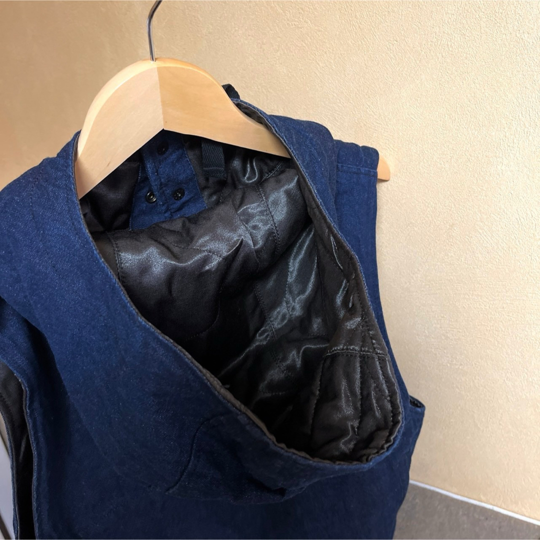 Engineered Garments(エンジニアードガーメンツ)の美品エンジニアドガーメンツHooded Vest 11oz Cone Denim メンズのトップス(ベスト)の商品写真