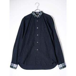 コムデギャルソンオムプリュス(COMME des GARCONS HOMME PLUS)のCOMME des GARCONS HOMME PLUS/コムデギャルソンオムプリュス チェック縮絨ウール切替 チビ襟コットン長袖シャツ【S】【MSHA74459】(その他)