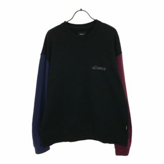 エレッセ(ellesse)のエレッセ ロゴプリント 長袖 トレーナー L ブラック系 ellesse スウェット メンズ 古着 【240325】(スウェット)