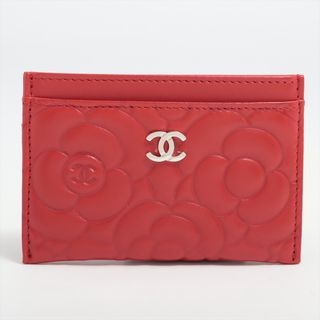 シャネル(CHANEL)のシャネル  ラムスキン  レッド レディース カードケース(パスケース/IDカードホルダー)