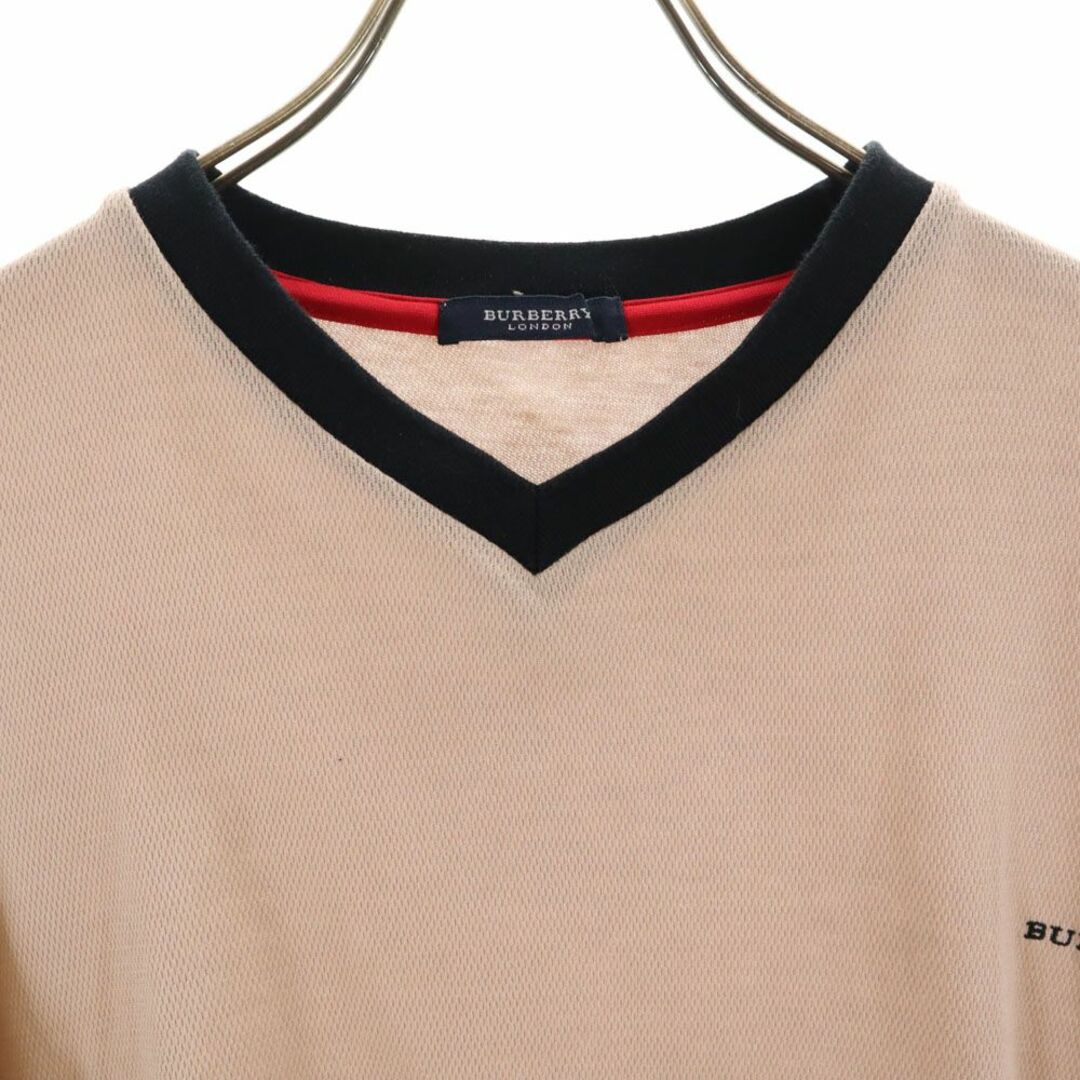 BURBERRY(バーバリー)のバーバリーロンドン 日本製 半袖 Vネック Tシャツ L ベージュ系 BURBERRY LONDON メンズ 古着 【240325】 メンズのトップス(Tシャツ/カットソー(半袖/袖なし))の商品写真