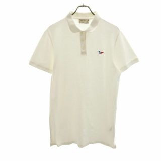 メゾンキツネ(MAISON KITSUNE')のメゾンキツネ 半袖 ハーフボタン ポロシャツ M ホワイト MAISON KITSUNE メンズ 古着 【240325】(ポロシャツ)