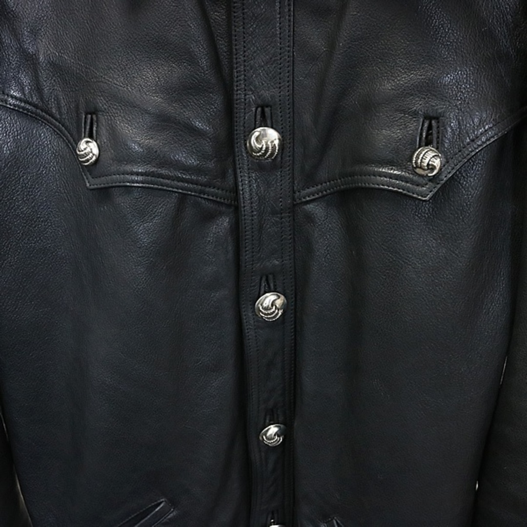 Chrome Hearts(クロムハーツ)のCHROME HEARTS 銀座店 クロムハーツ ハンティング レザージャケット クローボタン  メンズ レザー size:M 黒 94479 メンズのジャケット/アウター(レザージャケット)の商品写真