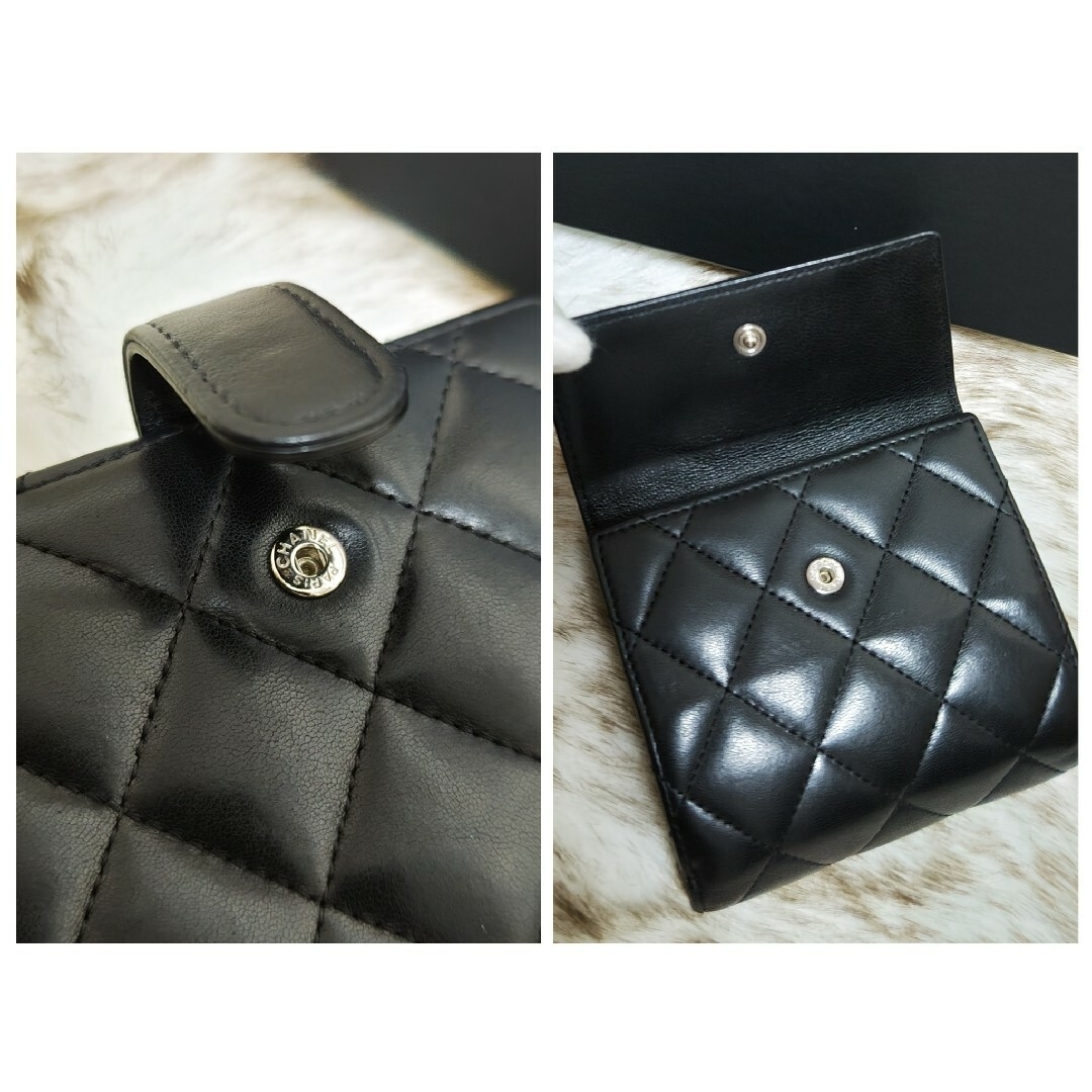 CHANEL(シャネル)の★正規品 美品★CHANEL シャネル マトラッセ ラムスキン 二つ折り 財布 レディースのファッション小物(財布)の商品写真