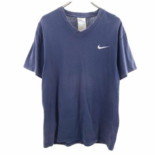 ナイキ(NIKE)のナイキ 90s 00s 白タグ オールド 半袖 Tシャツ L ブルー系 NIKE 刺繍 メンズ 古着 【240325】 メール便可(Tシャツ/カットソー(半袖/袖なし))