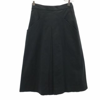 ジルサンダー イタリア製 ミモレ丈 ストレッチ スカート 32 ブラック JIL SANDER NAVY レディース 古着 【240325】