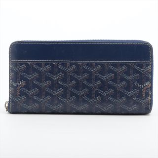 ゴヤール(GOYARD)のゴヤール マティニョン PVC×レザー  ネイビー ユニセックス 長財布(財布)