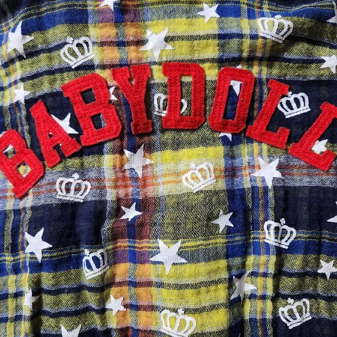 BABYDOLL(ベビードール)のBABYDOLL　120　黄色　チェック　シャツ キッズ/ベビー/マタニティのキッズ服男の子用(90cm~)(その他)の商品写真