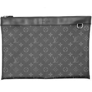 ルイヴィトン(LOUIS VUITTON)の【在庫一掃】LOUIS VUITTON ルイヴィトン クラッチバッグ モノグラムエクリプス ポシェット・ディスカバリー セカンドバッグ かばん 鞄 M62291    ブラック 黒 シルバー金具 メンズ【中古品】(セカンドバッグ/クラッチバッグ)