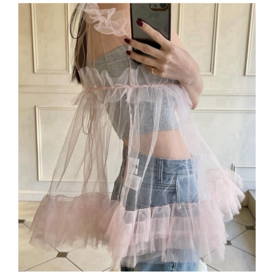 épine(エピヌ)のepine all tulle frill blouse レディースのトップス(シャツ/ブラウス(半袖/袖なし))の商品写真