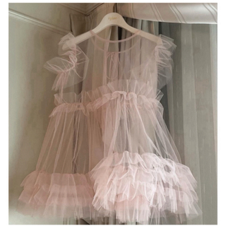 epine all tulle frill blouse