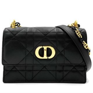 ディオール(Dior)の【在庫一掃】Dior ディオール ショルダーバッグ MissCaroミニバッグ マクロカナージュ チェーンショルダーバッグ 肩掛け 斜め掛け かばん 鞄 S5169UDAX_M900 ラムスキン    ブラック 黒 ゴールド金具 レディース【中古品】(ショルダーバッグ)