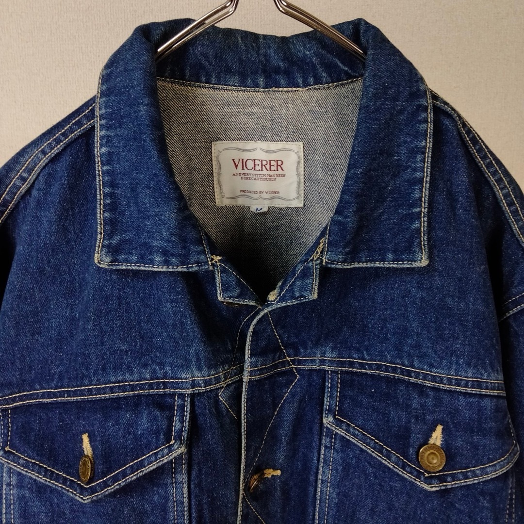 VINTAGE(ヴィンテージ)のインディゴ　デニムジャケット　古着　Gジャン　アメカジ　シンプル　無地　春服 メンズのジャケット/アウター(Gジャン/デニムジャケット)の商品写真