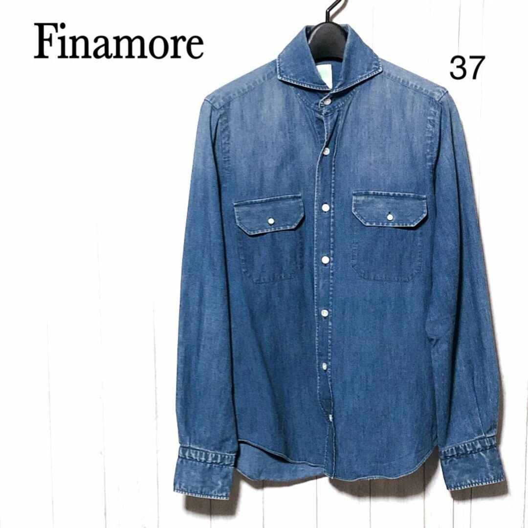 FINAMORE(フィナモレ)のフィナモレ デニムシャツ 37 Finamore カッタウェイ インディゴ メンズのトップス(シャツ)の商品写真