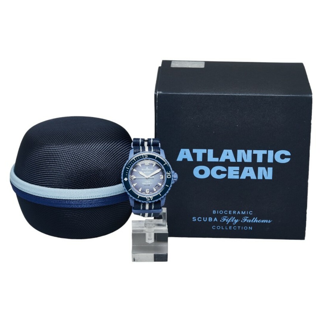 swatch(スウォッチ)の美品 スウォッチ ×ブランパン PACIFIC OCEAN 腕時計 SO35A100 自動巻き ブルー文字盤 プラスチック Nyron メンズ Swatch 【214-43853】 メンズの時計(腕時計(アナログ))の商品写真